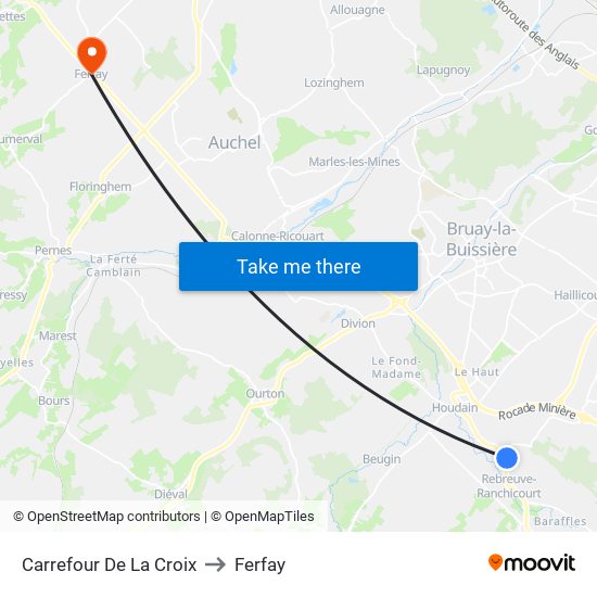 Carrefour De La Croix to Ferfay map