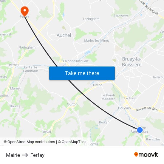 Mairie to Ferfay map