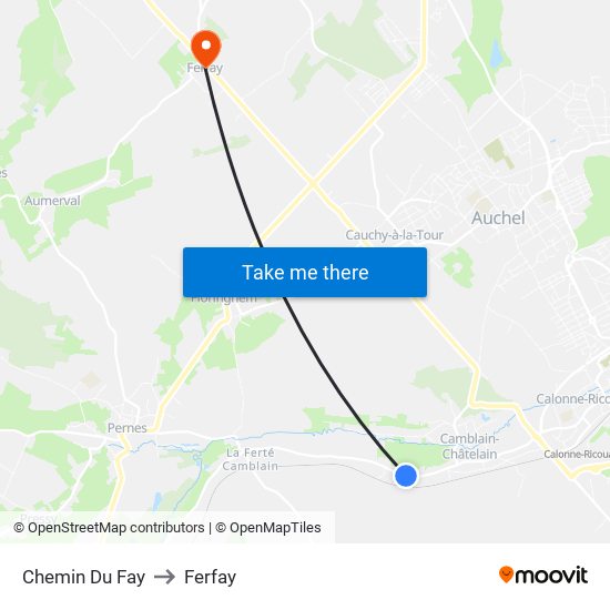 Chemin Du Fay to Ferfay map