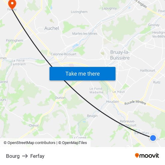 Bourg to Ferfay map