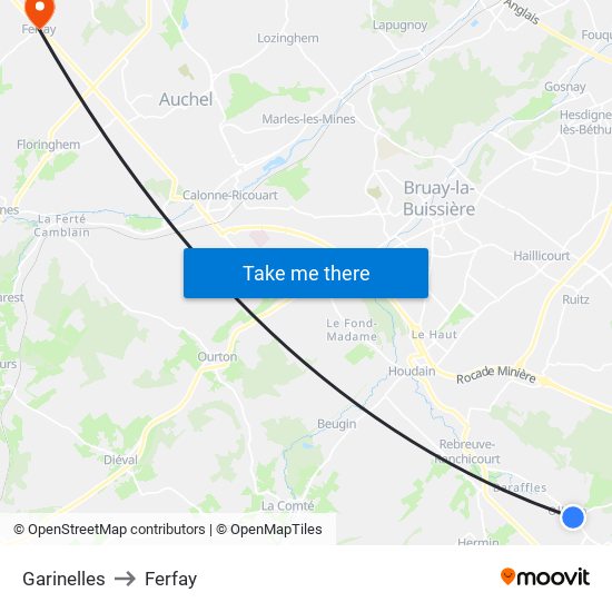Garinelles to Ferfay map