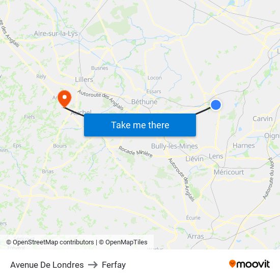 Avenue De Londres to Ferfay map