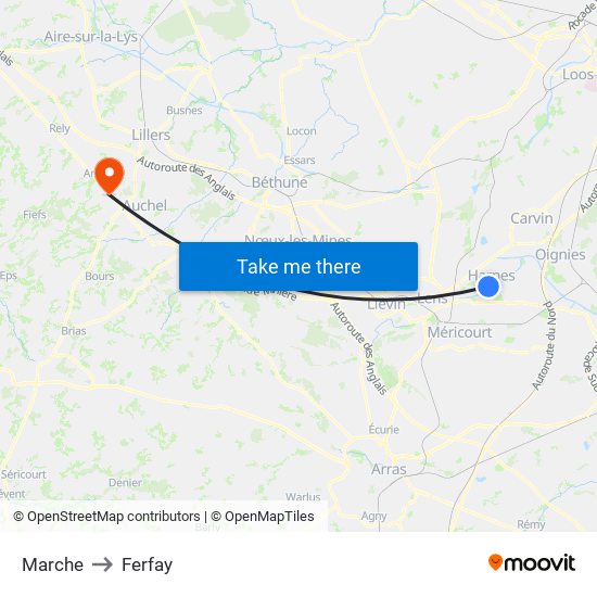 Marche to Ferfay map