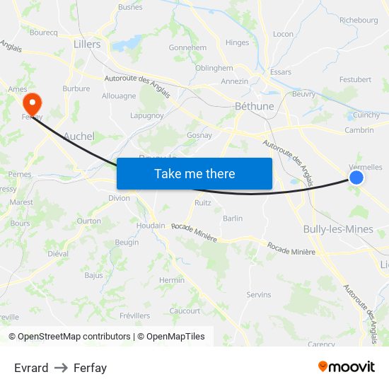 Evrard to Ferfay map