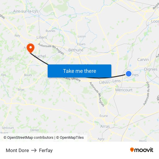 Mont Dore to Ferfay map