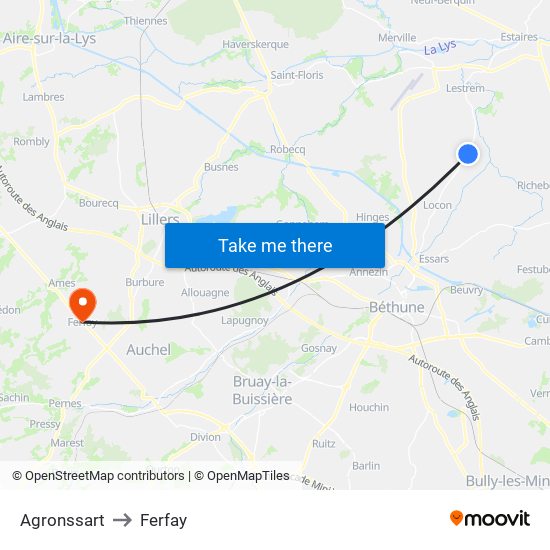 Agronssart to Ferfay map