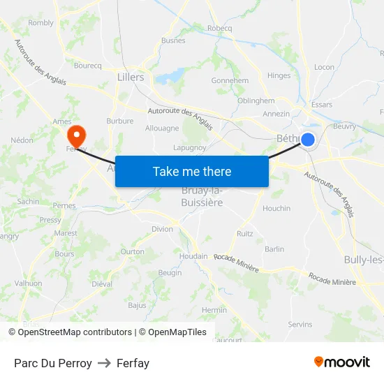 Parc Du Perroy to Ferfay map