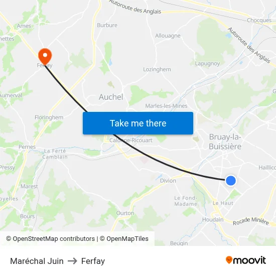 Maréchal Juin to Ferfay map