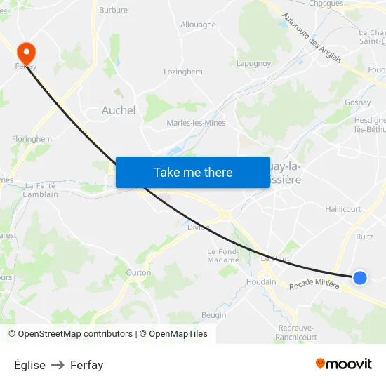 Église to Ferfay map