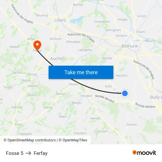 Fosse 5 to Ferfay map