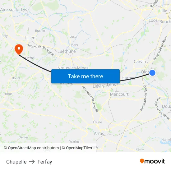 Chapelle to Ferfay map