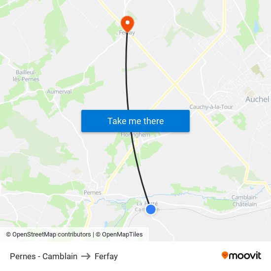 Pernes - Camblain to Ferfay map