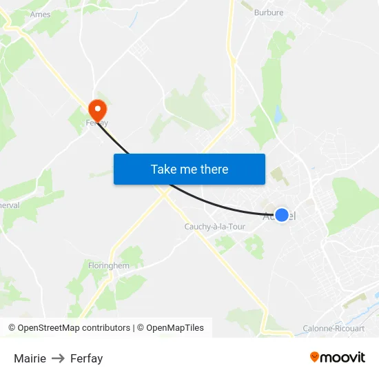 Mairie to Ferfay map