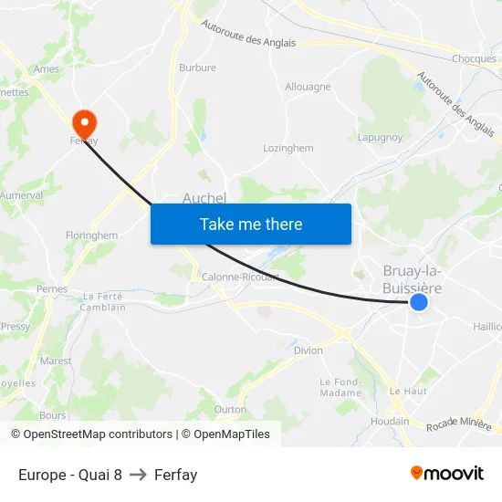 Europe - Quai 8 to Ferfay map