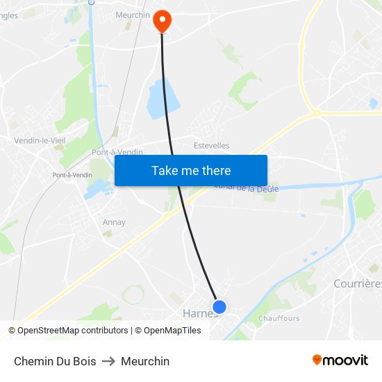 Chemin Du Bois to Meurchin map