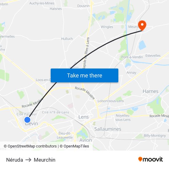 Néruda to Meurchin map