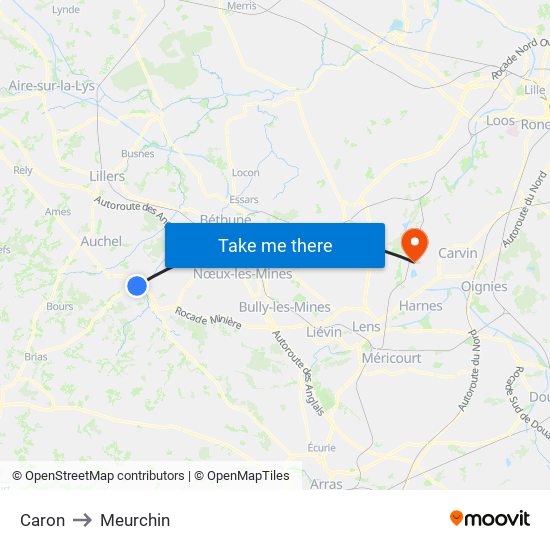 Caron to Meurchin map