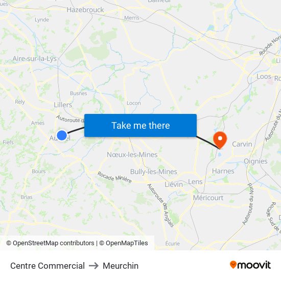 Centre Commercial to Meurchin map