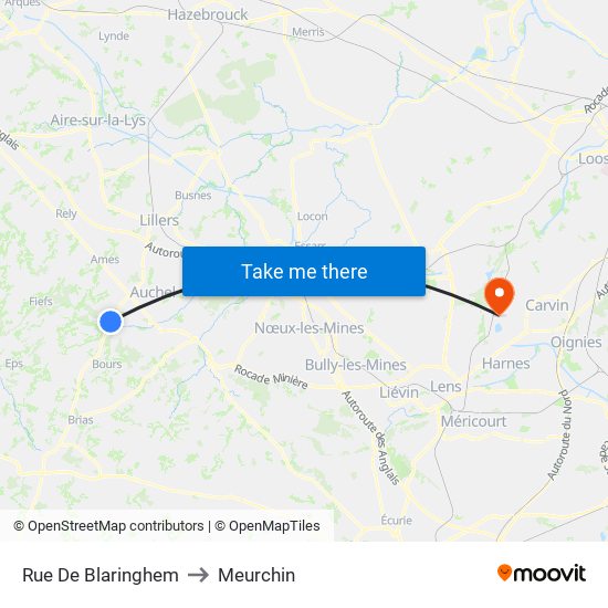 Rue De Blaringhem to Meurchin map