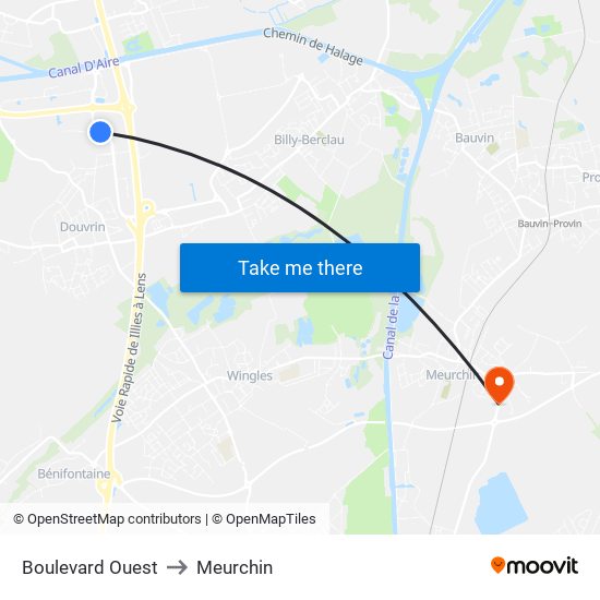 Boulevard Ouest to Meurchin map