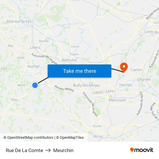 Rue De La Comte to Meurchin map