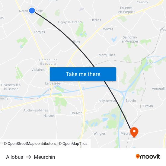 Allobus to Meurchin map