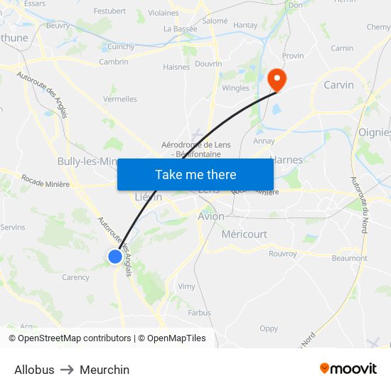 Allobus to Meurchin map