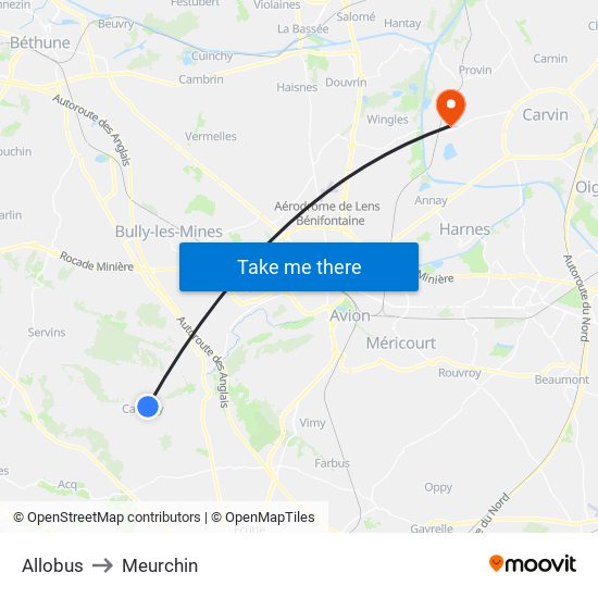 Allobus to Meurchin map