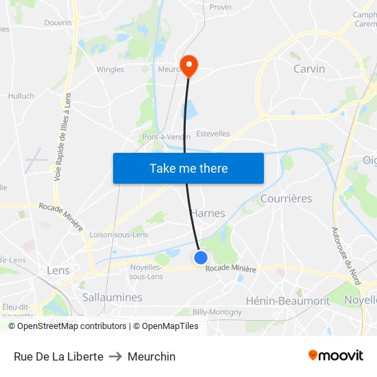 Rue De La Liberte to Meurchin map