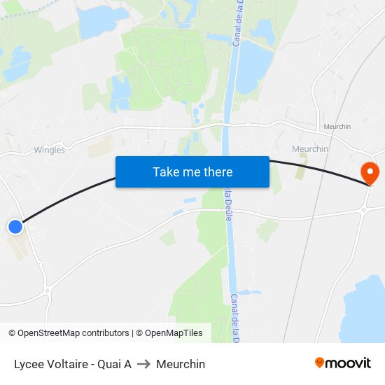 Lycee Voltaire - Quai A to Meurchin map