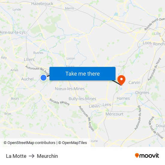 La Motte to Meurchin map