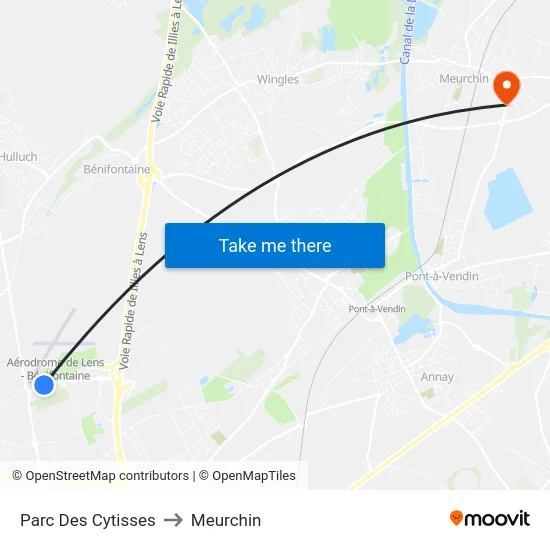 Parc Des Cytisses to Meurchin map