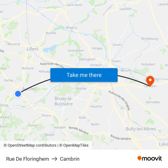 Rue De Floringhem to Cambrin map