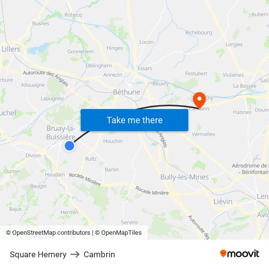 Square Hemery to Cambrin map