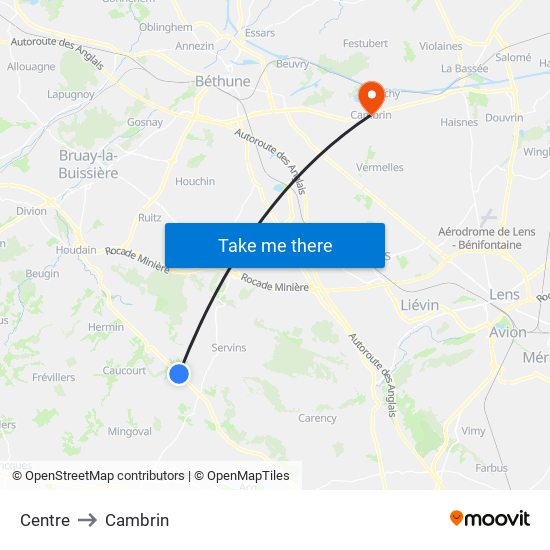 Centre to Cambrin map
