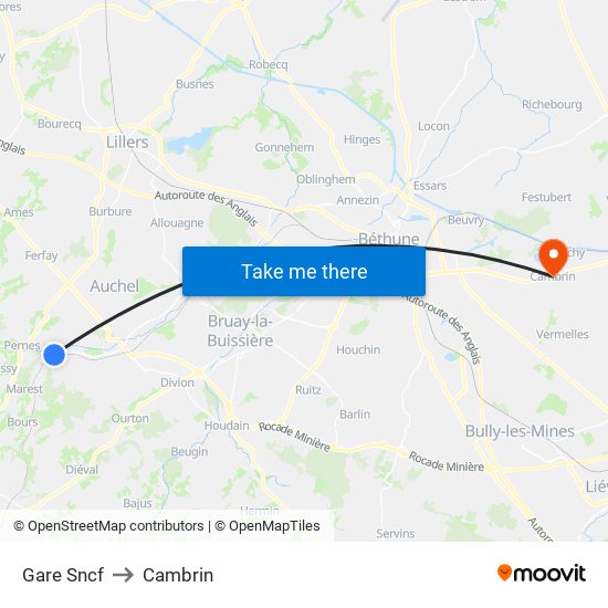 Gare Sncf to Cambrin map