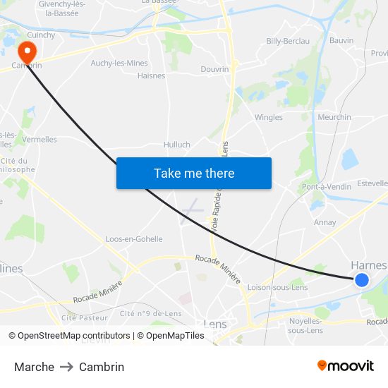 Marche to Cambrin map