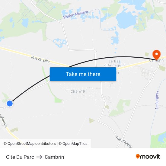 Cite Du Parc to Cambrin map