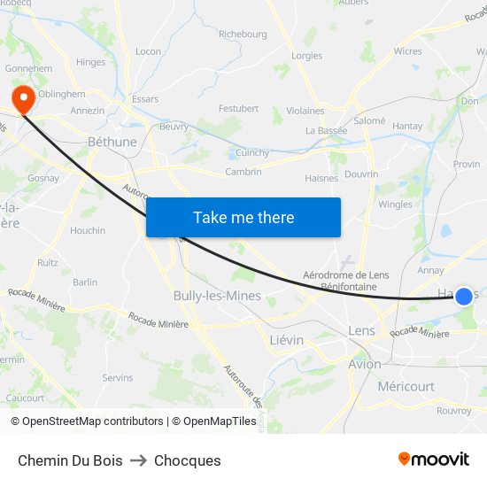 Chemin Du Bois to Chocques map