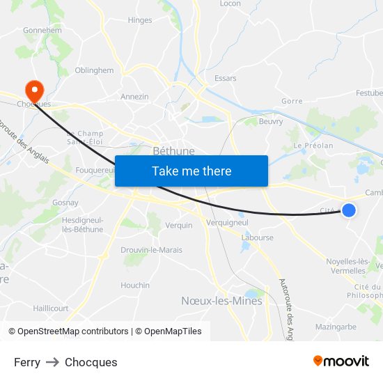 Ferry to Chocques map