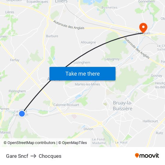 Gare Sncf to Chocques map