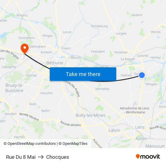 Rue Du 8 Mai to Chocques map