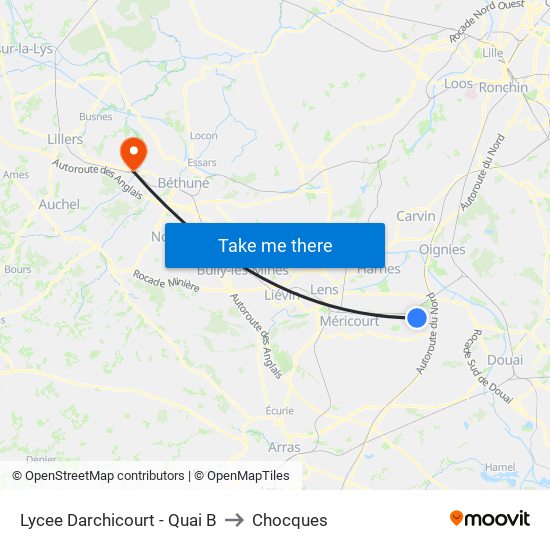 Lycee Darchicourt - Quai B to Chocques map