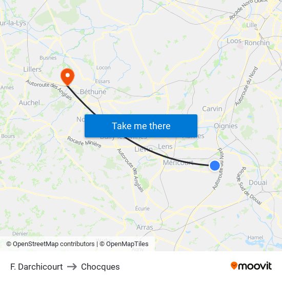 F. Darchicourt to Chocques map