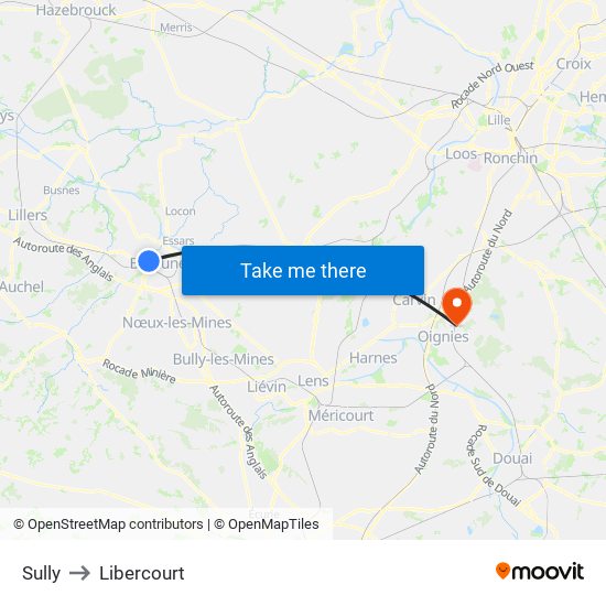 Sully to Libercourt map