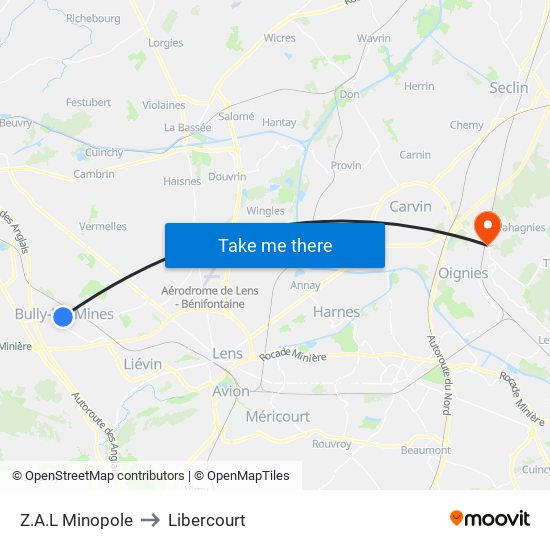 Z.A.L Minopole to Libercourt map