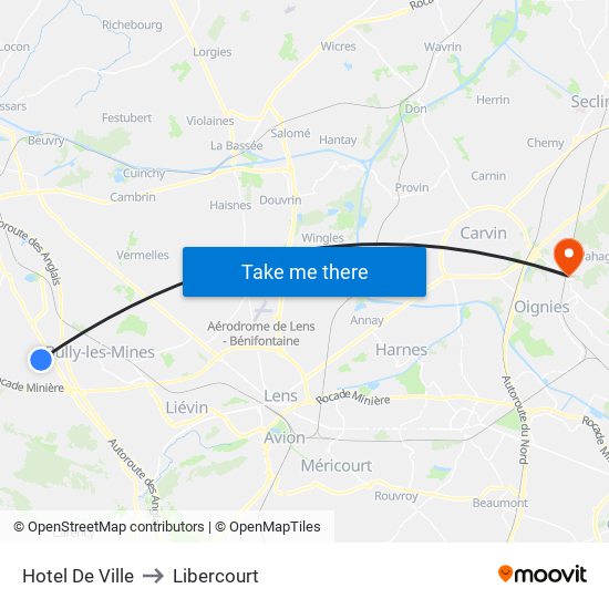 Hotel De Ville to Libercourt map