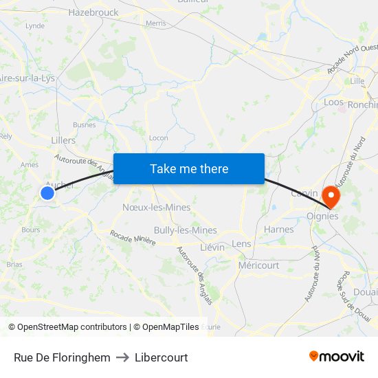 Rue De Floringhem to Libercourt map