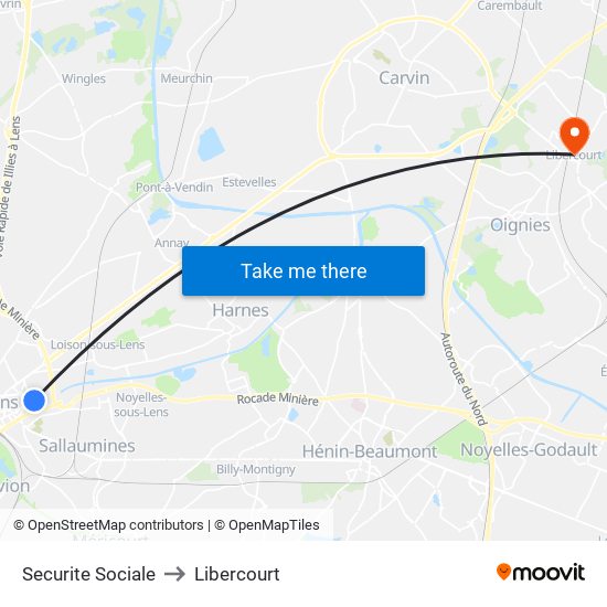 Securite Sociale to Libercourt map