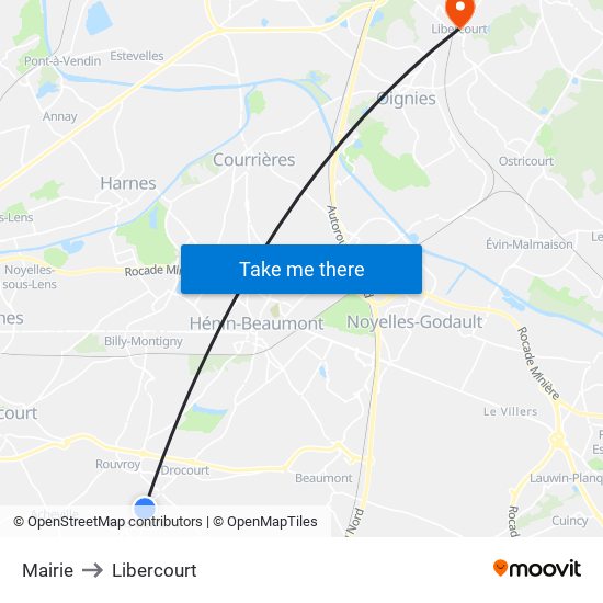 Mairie to Libercourt map